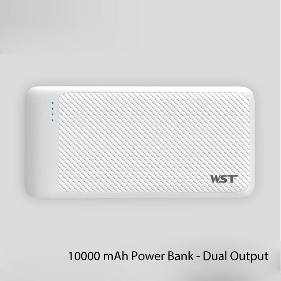 Universal 10000 mah Portable Dual Port Super Slim Power Bank Charger SL10 (White)